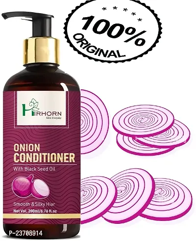 Hirhorn Onion Conditioner For Hair Growth, Anti Hair Fall With Red Onion Extract and Vitamin E And Deep Conditioing 200Ml(200 Ml)