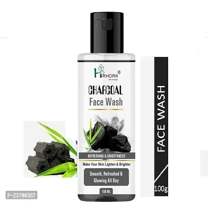 Natural Hirhorn Blends Charcoal For Whitening And Detoxifying Men And Women All Skin Types Face Wash Pack Of 1