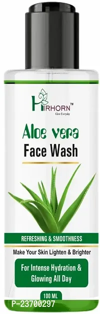 Natural Hir Horn Hydrating Aloevera For Pimples, Dry And Oily Skin-Tube Women All Skin Types Face Wash Pack Of 1-thumb0