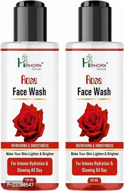 Natural Hirhorn Pure Hydrating Rose Men And Women All Skin Types Face Wash Pack Of 2