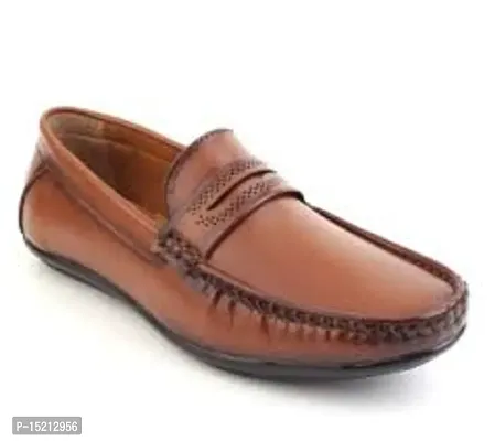 Stylish Brown PU Solid Formal Shoes For Men-thumb0