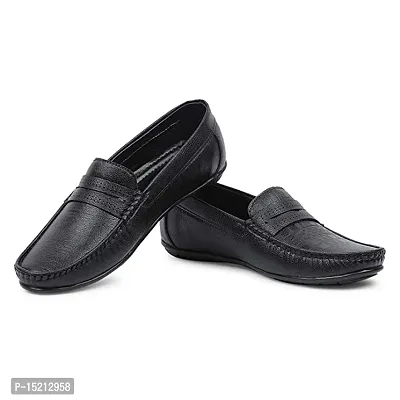 Stylish Black PU Solid Formal Shoes For Men-thumb0
