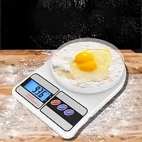 MYORA Portable Electronic Digital Weighing Scale | Food Weighing Scale for Health, Fitness, Home Baking  Cooking With LCD Display | White | 10 kg (With 2 Batteries Free)-thumb1