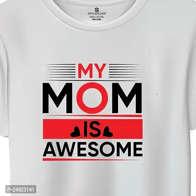 SPANDEXER Mens My Mom is Awsome_Mothers Day Cotton Printed Round Neck Tshirt-thumb2