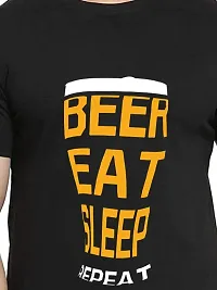 SPANDEXER Mens Beer Eat Sleep Repeat Cotton Printed Tshirt-thumb1