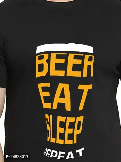 SPANDEXER Mens Beer Eat Sleep Repeat Cotton Printed Tshirt-thumb2