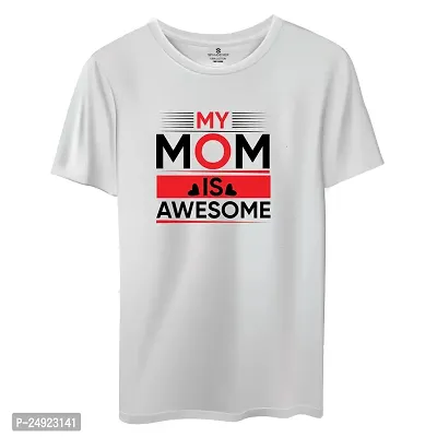 SPANDEXER Mens My Mom is Awsome_Mothers Day Cotton Printed Round Neck Tshirt-thumb0