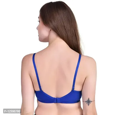 ESOROUCHA Women's Cotton Lightly-Padded Bras (Pack of 3) (B, Blue, Skin, Purple, 40)-thumb3