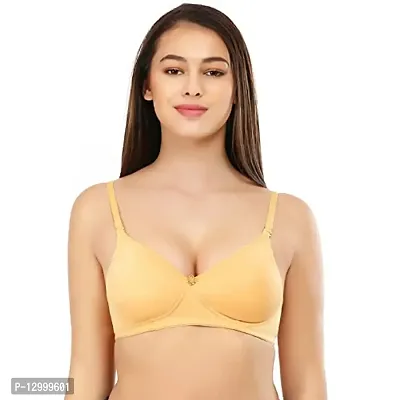 ESOROUCHA Women's Cotton Non-Padded Non-Wired Regular Bra (Pack of 1) Gold-thumb0