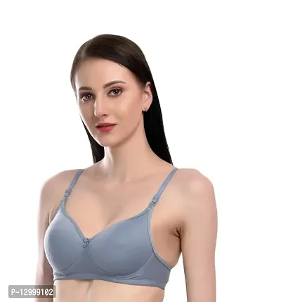 ESOROUCHA Soft T-Shirt Padded Full Coverage Regular Bra Women's (Pack of 1) Grey-thumb0