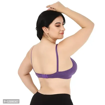 ESOROUCHA Everyday T-Shirt Push-Up Bra for Women Non Padded, Wirefree, Full Coverage, Heavy Breast Bra (Multicolored Pack of 3,Size 40C)-thumb3