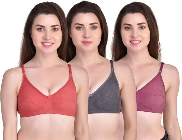 Stylish Solid Bras For Women Pack Of 3