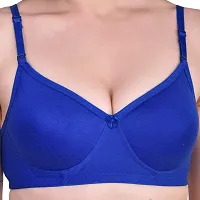 ESOROUCHA Women's Cotton Lightly-Padded Bras (Pack of 3) (B, Blue, Skin, Purple, 40)-thumb3