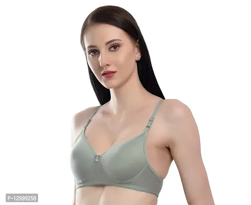 ESOROUCHA Soft T-Shirt Padded Full Coverage Regular Bra Women's (Pack of 1) OliveGreen