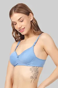 Classic Cotton Blend Solid Bra for Women-thumb3