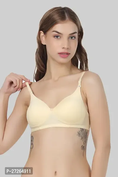 Classic Cotton Blend Solid Bra for Women-thumb0
