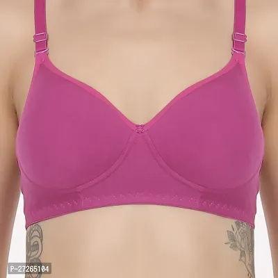 Classic Cotton Blend Solid Bra for Women-thumb2