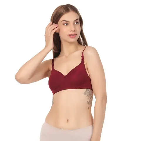 Classic Cotton Blend Solid Bra for Women