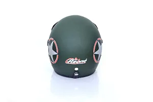 4U SUPREME BRANDED UNBREAKBLE OPEN FACE HELMET WITHOUT VISOR(Military Green)-thumb2