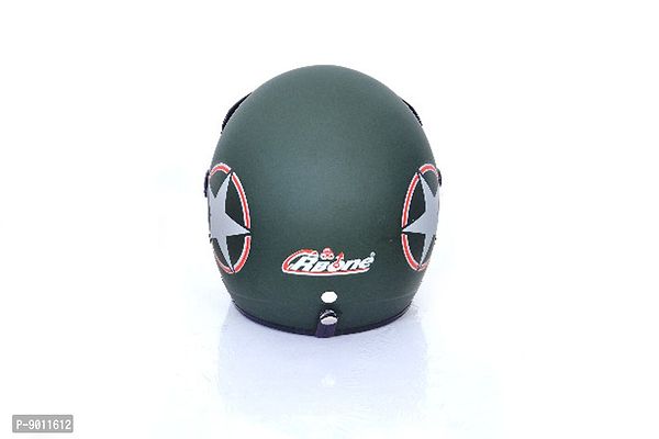 4U SUPREME BRANDED UNBREAKBLE OPEN FACE HELMET WITHOUT VISOR(Military Green)-thumb3