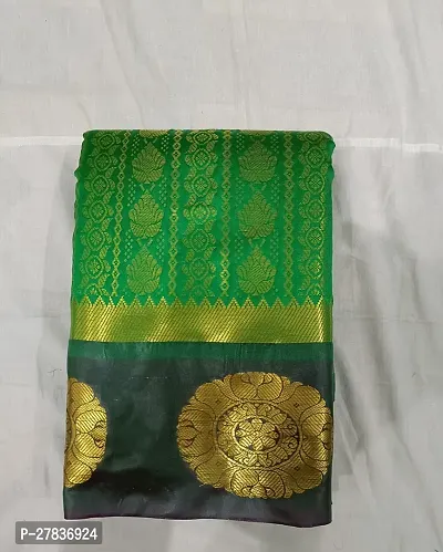 Stylish Art Silk Green Printed Saree with Blouse piece