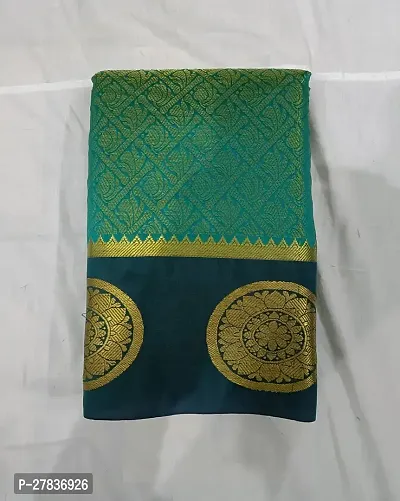 Stylish Art Silk Green Printed Saree with Blouse piece