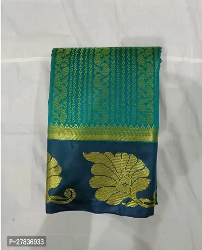 Stylish Art Silk Green Printed Saree with Blouse piece-thumb0