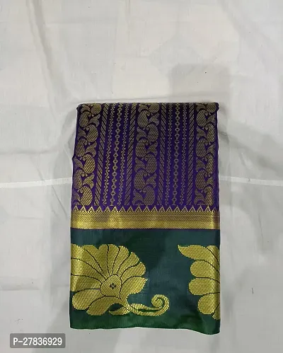 Stylish Art Silk Purple Printed Saree with Blouse piece