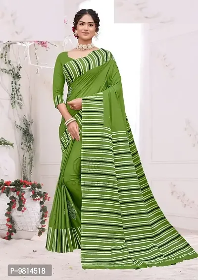 Beautiful Mulmul Cotton Printed Saree With Blouse Piece For Women