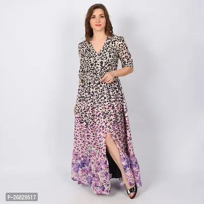 Stylish Georgette Printed Dresses For Women-thumb0