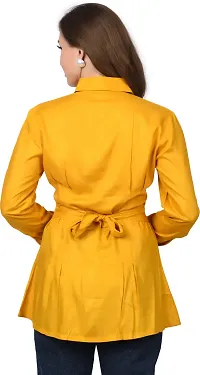 Elegant Yellow Polycotton Solid Top For Women-thumb1