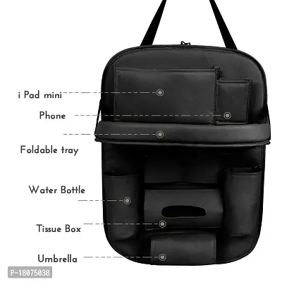 Alisan PU Leather Car Auto Seat Back Organizer Multi Pocket Travel Storage  Beg with Hangers, Tissue