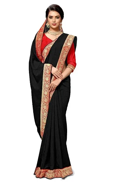 Trendy Beautiful Vichitra Silk Sarees with Blouse Piece