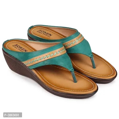 Women's Synthetic Green Sandal