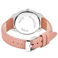 KIARVI GALLERY Analogue Diamond Designer Queen Dial Leather Strap Watch for Girls and Women(Brown) (Peach)-thumb2