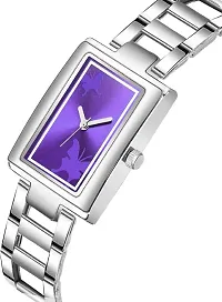 KIARVI GALLERY Square Purple Dial Butterflt Print Slim Dial Wrist Analog Watch - for Girls-thumb1