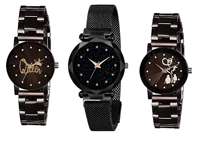 KIARVI GALLERY clausal Analogue Girl's Watch 3 Combo Watch for Girls and Women (Pack of 3)