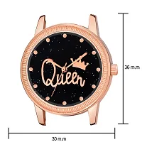 KIARVI GALLERY Clusal Analogue Queen Dial Unique Designer Leather Strap Watch for Girl's and Women's (White)-thumb2