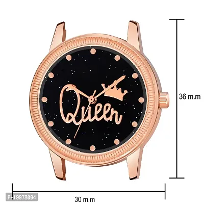 KIARVI GALLERY Clusal Analogue Queen Dial Unique Designer Leather Strap Watch for Girl's and Women's (White)-thumb3