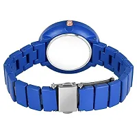 KIARVI GALLERY Clausal Multicolored Designer Dial Metal Strap Analog Girl's and Women's Watch (Blue)-thumb2