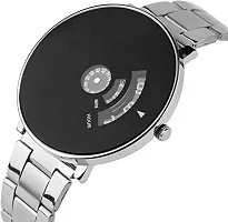 Kiarvi GalleryBlack Dial Metal Strap Watch for Boys-thumb1