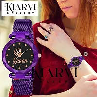 KIARVI GALLERY Analogue Queen Dial Magnetic Strap Girl's  Women's Watch (Purple-Q)-thumb4