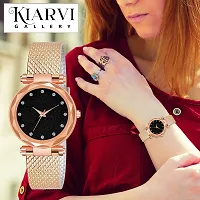 KIARVI GALLERY Clausal Analog 12 DM Dial Pack of 2 Combo PU Belt Analog Watches for Girls and Women (Pack of 2) (Black-Gold-12DM)-thumb4