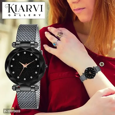 KIARVI GALLERY Clausal Analog 12 DM Dial Pack of 2 Combo PU Belt Analog Watches for Girls and Women (Pack of 2) (Black-Gold-12DM)-thumb4