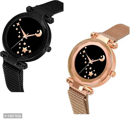 KIROH Casual Analogue Girl's Watch(Black Dial black and Gold Colored Strap)-KG-A21-thumb2