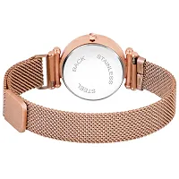 KIARVI GALLERY Analogue Moon Dial Unique Designer Magnetic Metal Strap Watch for Girl's and Women's (Rose Gold- Red)-thumb3