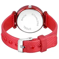 KIARVI GALLERY Red Queen Dial PU Strap Analog Girl's and Women's Watch (Red Colored Strap)-thumb3