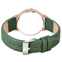 KIARVI GALLERY Analogue Round Dial Stylish 4 Point Premium Leather Strap Watch for Girls and Women (Pack of -2, Green - Blue) (Peach-Maroon)-thumb1