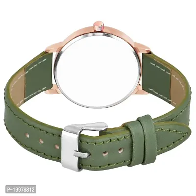 KIARVI GALLERY Analogue Stylish Leather Strap Women's and Girl's Watch (Green)-thumb4