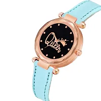 KIARVI GALLERY Analogue Queen Dial Leather Belt Watch for Girl's and Women's (Sky Blue)-thumb1